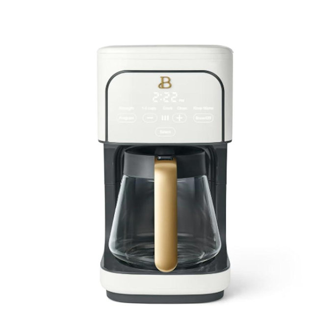 Beautiful 12-Cup Programmable Drip Coffee Maker by Drew Barrymore (White)