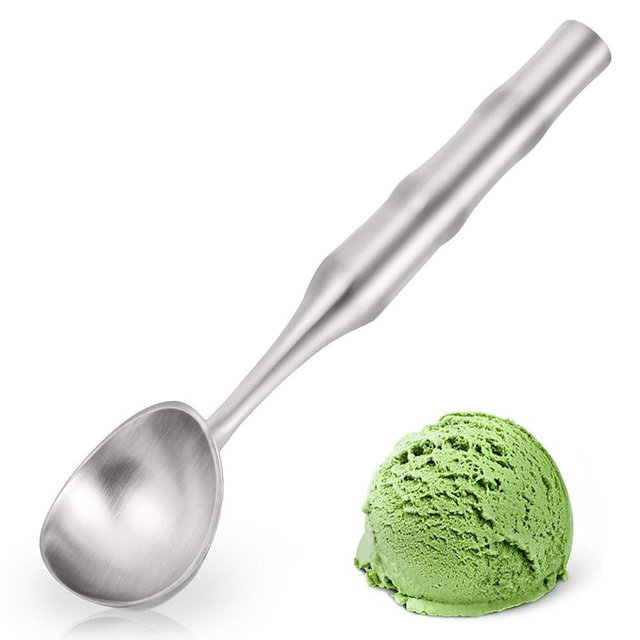 Leden Heavy Duty Ice Cream Scoop Stainless Steel Ice Cream Scooper Spoon with Comfortable Handle, Dishwasher Safe, Ideal for for Gelato, Sorbet, Cookie Dough