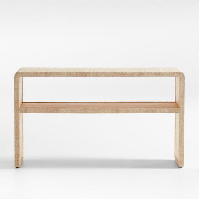 Meadow Grasscloth Console Table