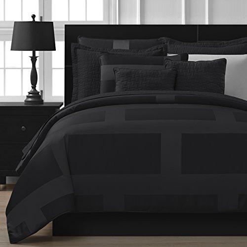 Comfy Bedding Frame Jacquard Microfiber 5-piece Comforter Set (Queen, Black)