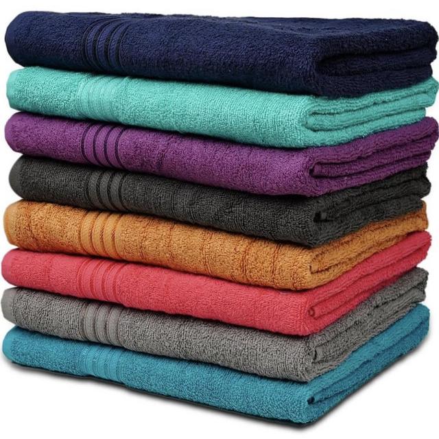 ZUPERIA Classic Bath Towels - 8 Pack - 27" x 54" - Ultra Soft 100% Cotton Large Bathroom Towels, Highly Absorbent Towel for Bathroom (Color Vareity)