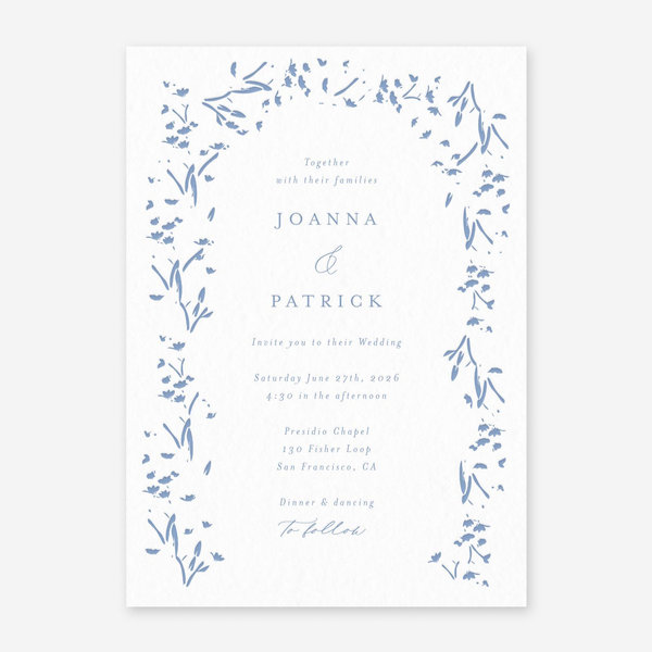 Regal Portrait Letterpress | Dusty Blue | Zola Wedding Invitations