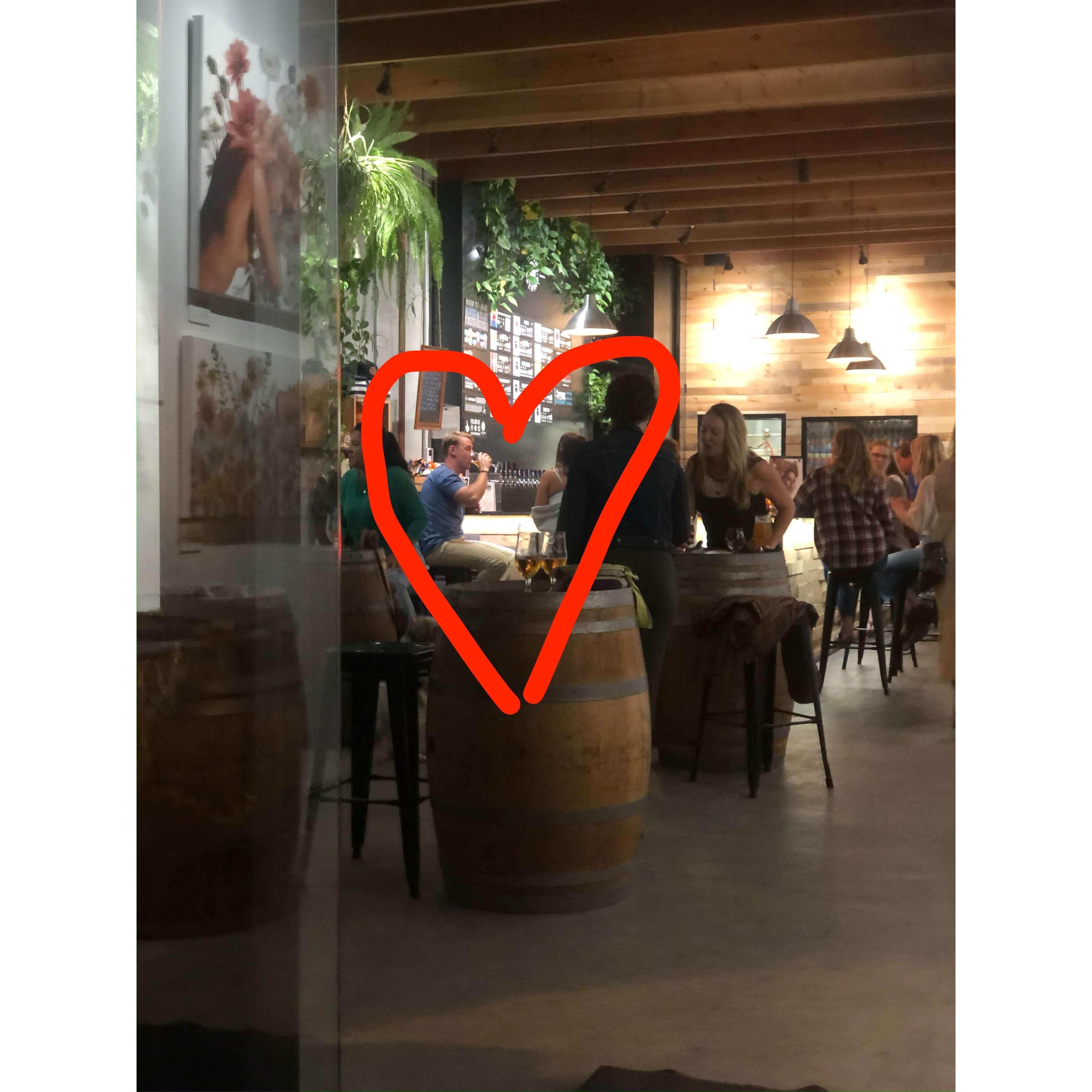 First date at Culture in Encinitas! Thanks to Mary and Michelle for spying :)