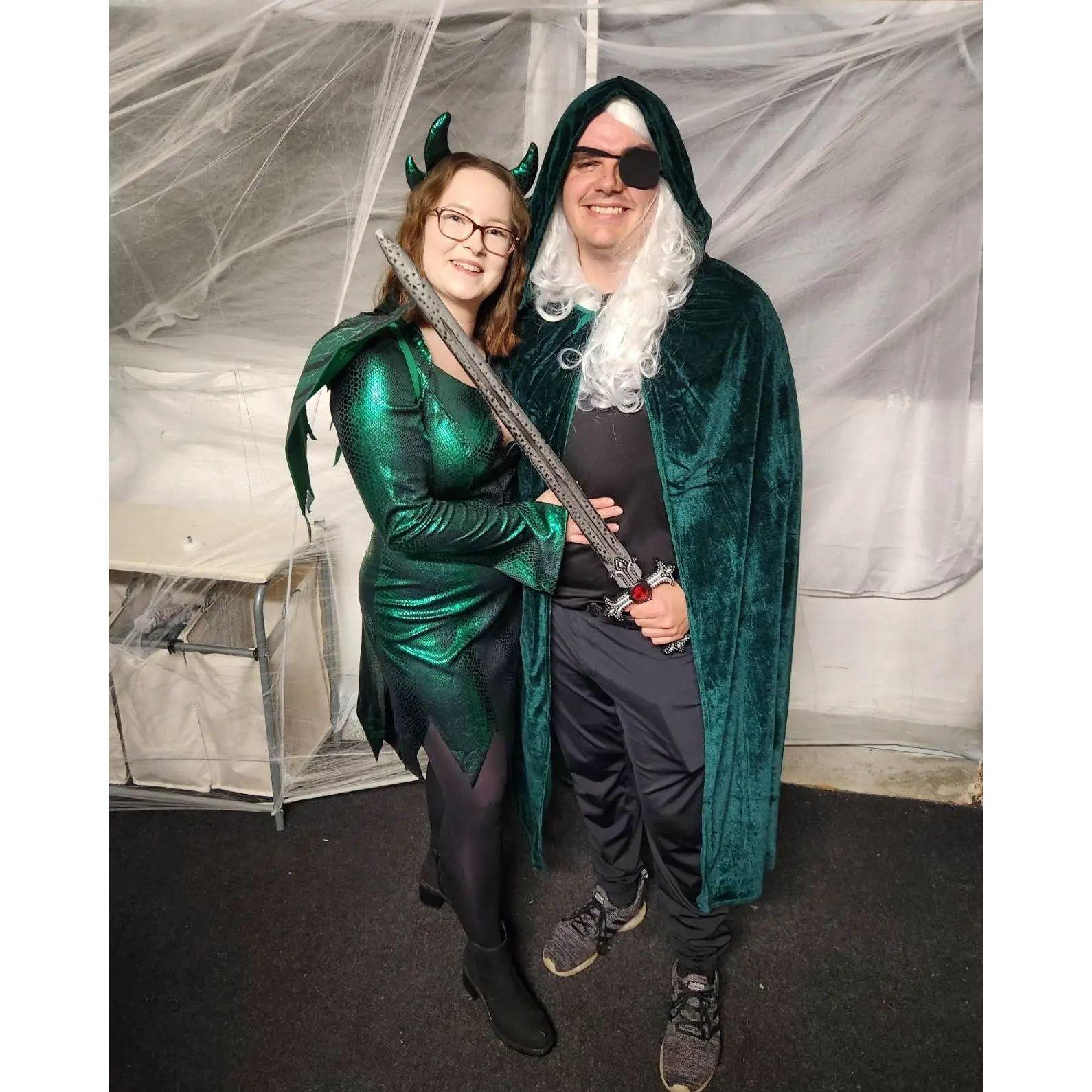 Prince Aemond and his dragon, Vahgar, at a friend's Halloween party in 2022.