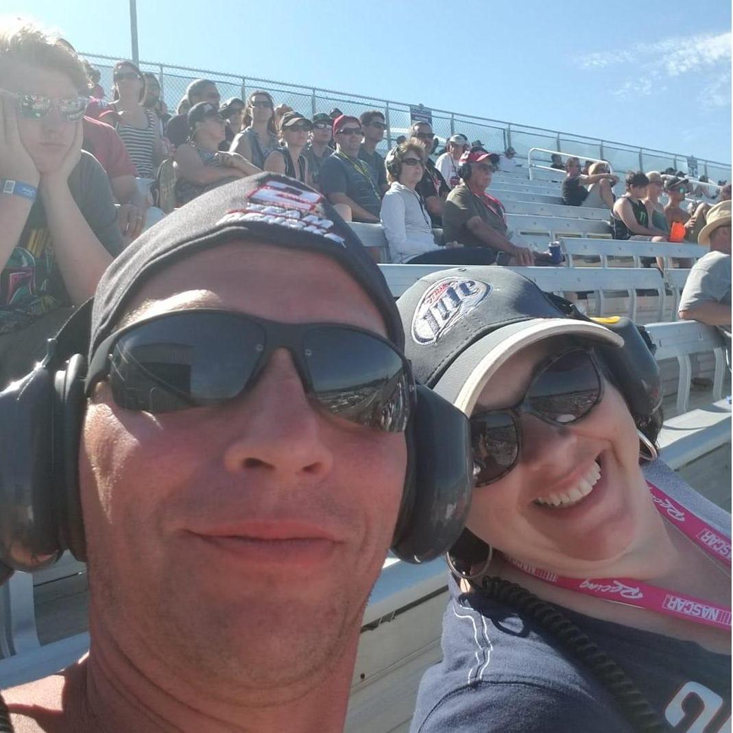Love at the track - sharing another one of our loves - NASCAR!!!