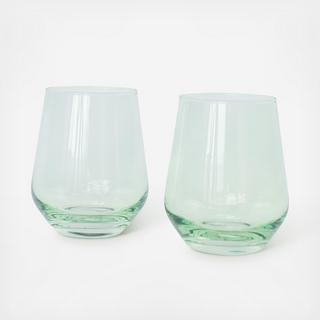 Estelle Stemless Wine Glass, Set of 2