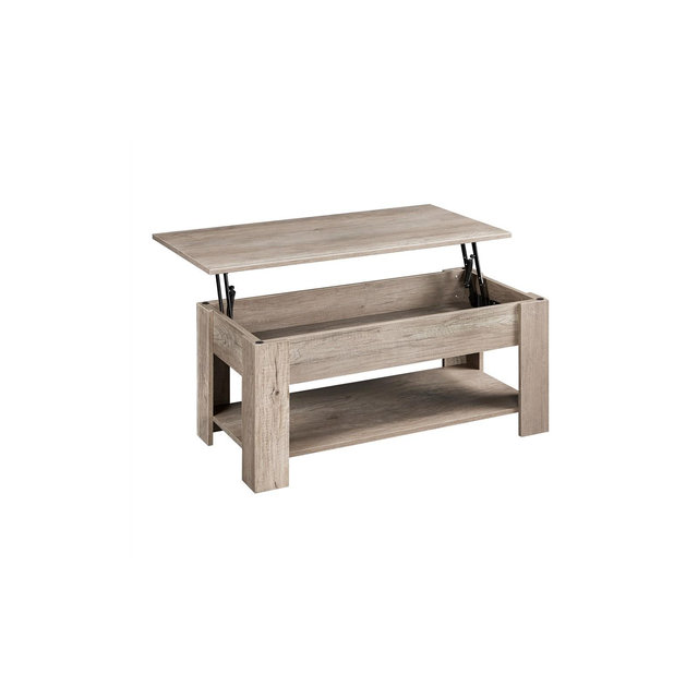 Yaheetech Modern Lift Top Vintage Coffee Table Accent Table w/Hidden Compartment & Storage For Home, Living Room, Reception Room, Office-Gray