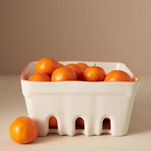 Linnea Stoneware Fruit Basket in White, Small