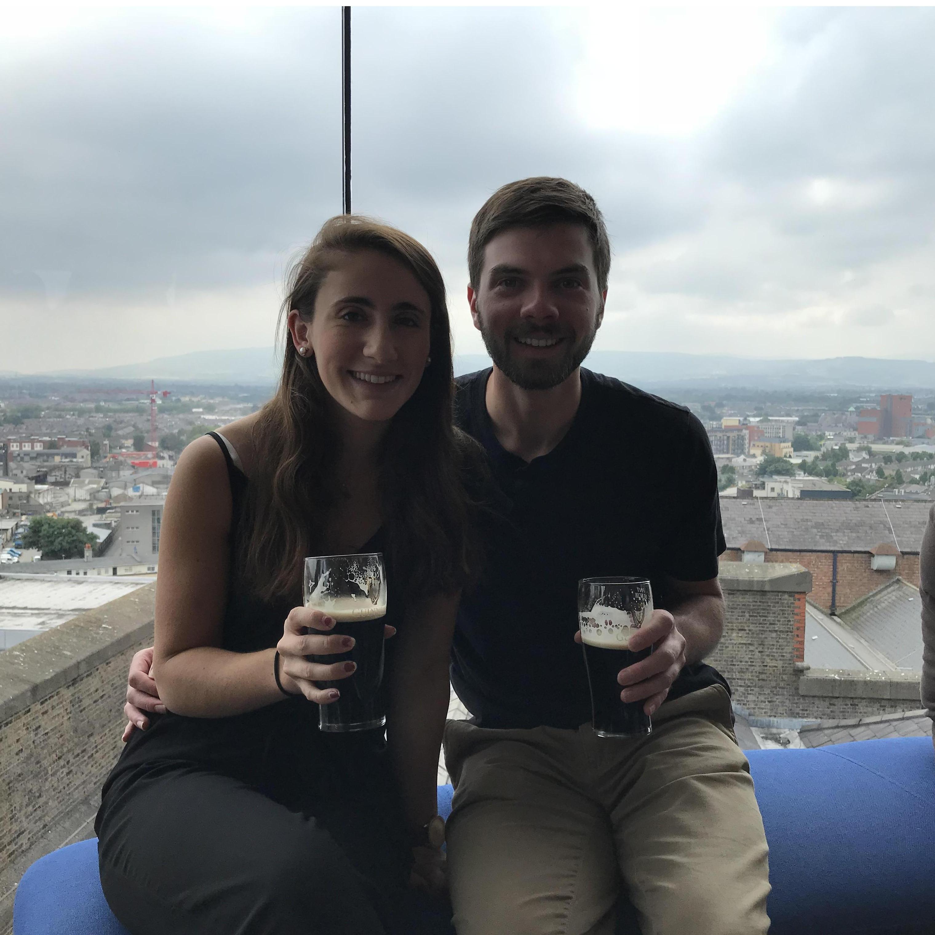 enjoying some pints atop the Guinness Storehouse, Dublin, 2018