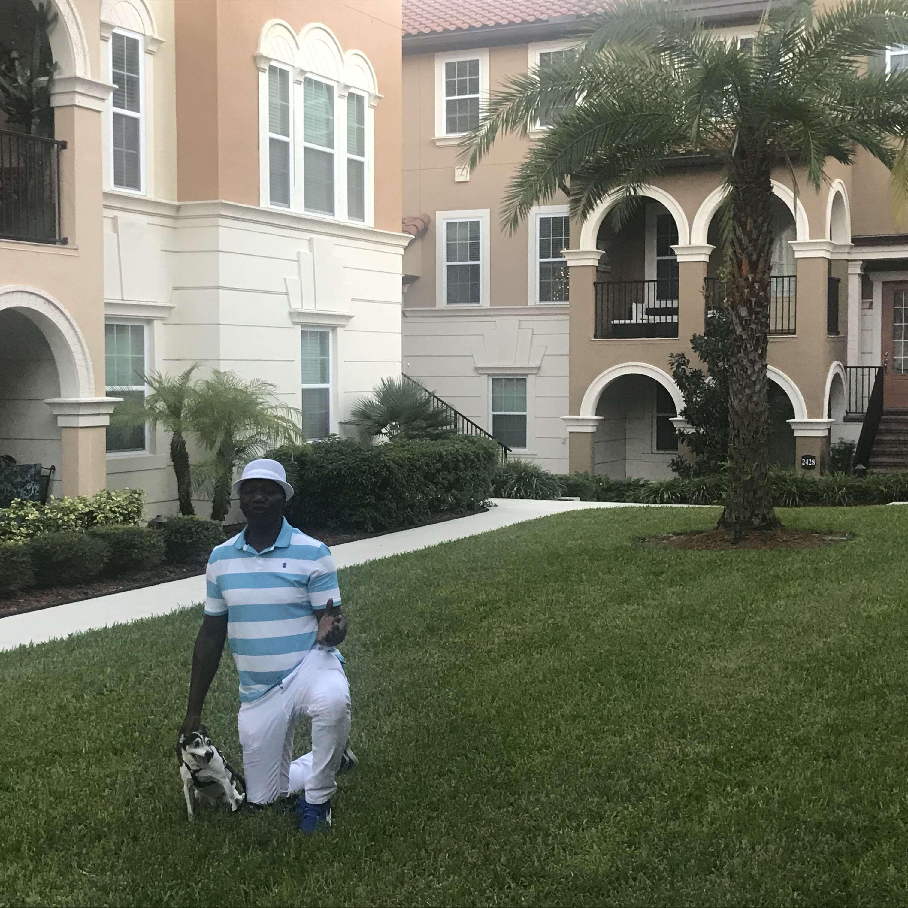 Enjoying the scenery with our dog Max in Florida