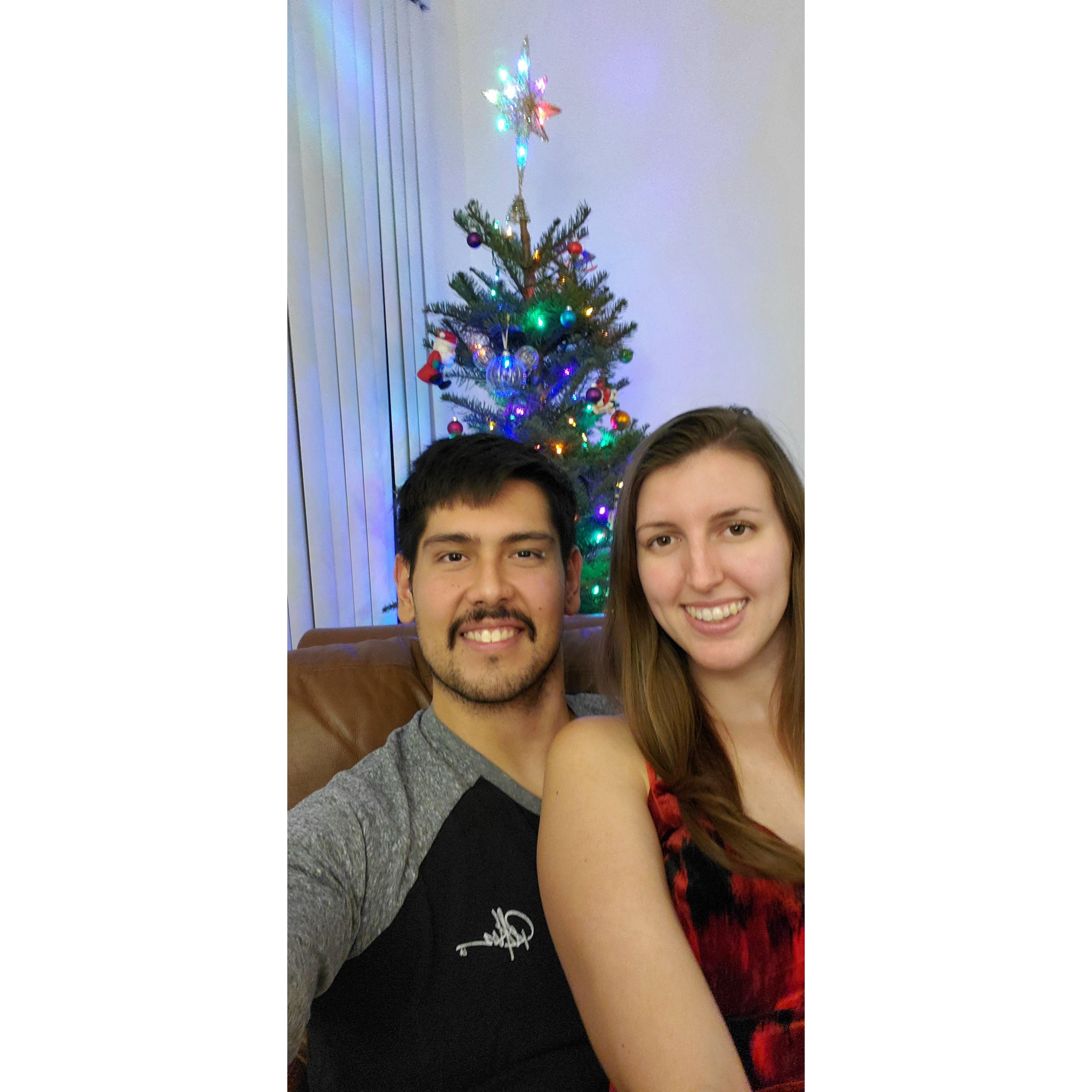 Trying to take Christmas pictures together