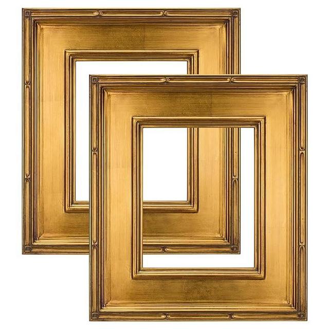 Creative Mark Museum Collection Gold Plein Aire Frames - 12x12" Museum Quality Plein Aire Frames for Photos, Artwork, Paintings, & More! - 2 Pack