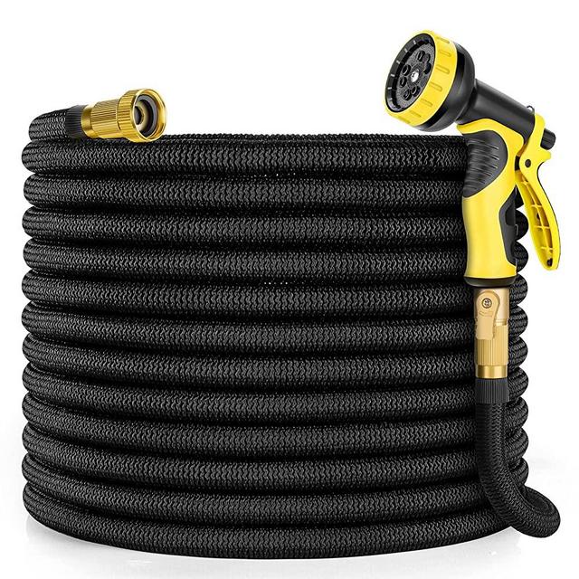 Aterod 100FT Expandable Garden Hose, Flexible Water Hose with Extra Strength Fabric, 9 Functions Spray Nozzle, Leakproof Lightweight Expanding Hose for Watering and Washing