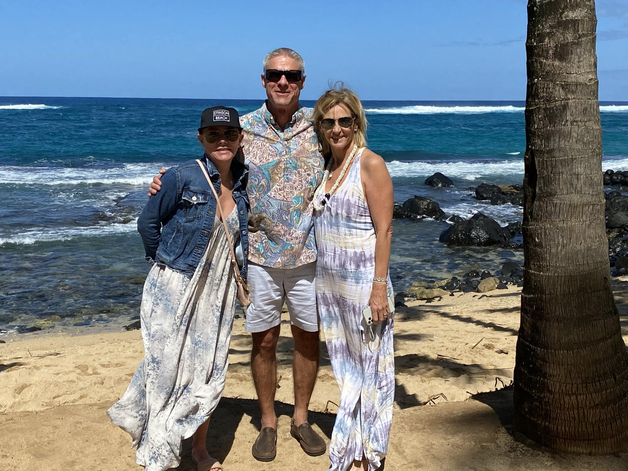 Kati, Karch, and Janna in front of Mama’s Fish House on Maui.