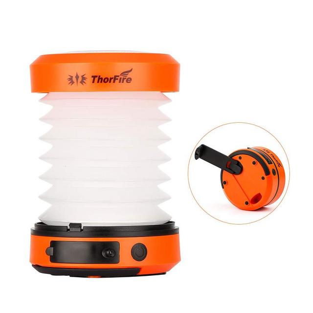 ThorFire LED Camping Lantern Lights Hand Crank USB Rechargeable Lanterns Collapsible Mini Flashlight Emergency Torch Night Light Tent Lamp for Camping Hiking Tent Garden Patio - CL01