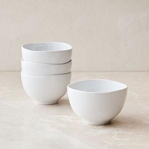 Organic Porcelain Rice Bowls - White - Set of 8