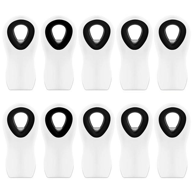 WUDIME 10 Pack Magnetic Chip Clips, Bag Clips, Chip Clips Bag Clips Food Clips, Clips for Food Packages, Chip Clips Magnetic, Plastic White Snack Clips with Magnet for Refrigerator