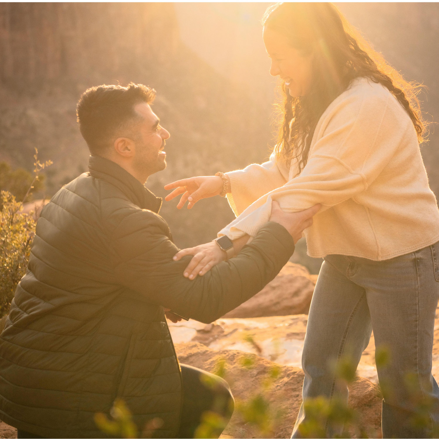 Nick proposed while we were on vacation in Zion National Park!
