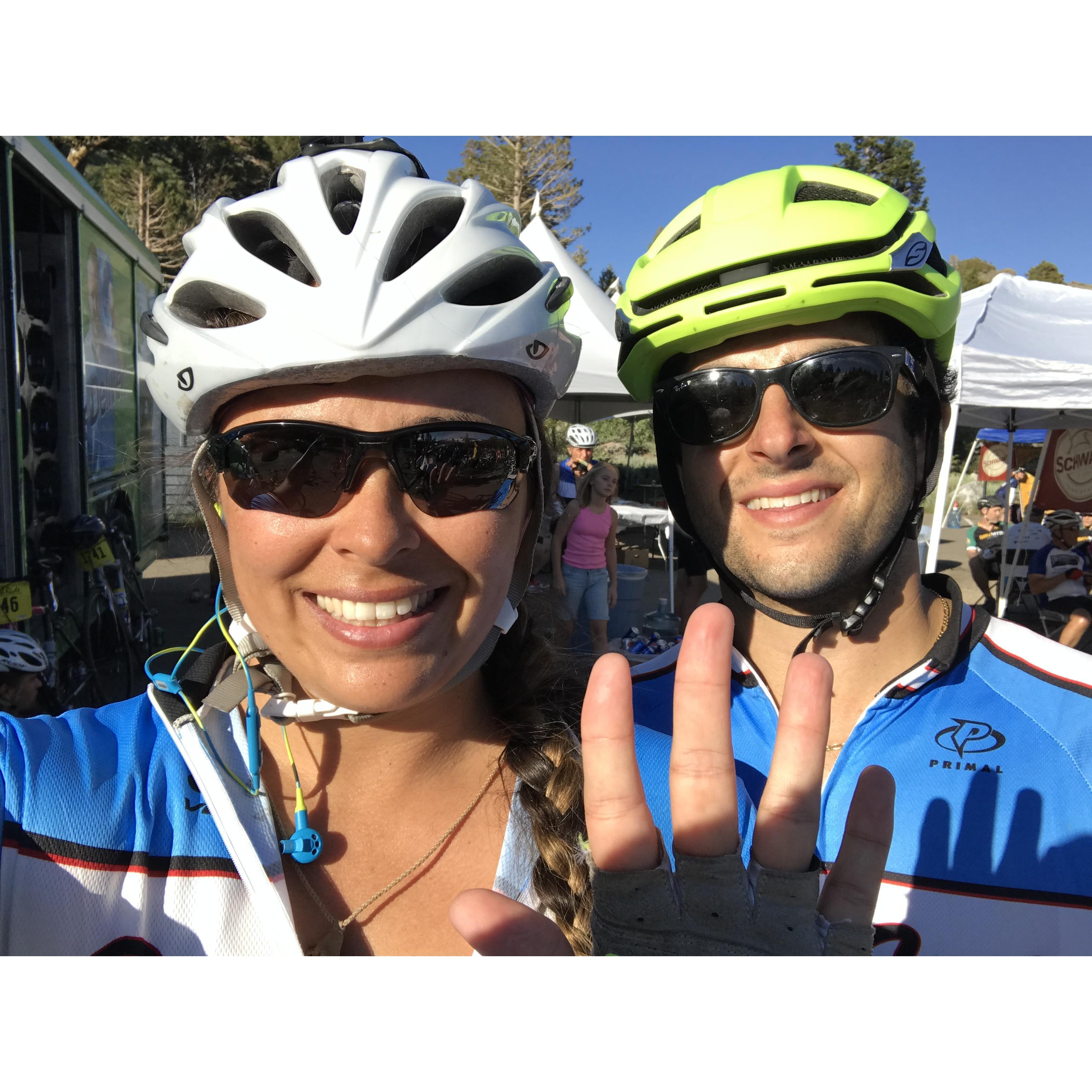 2017 Death Ride 5 Pass Finishers, 129 miles, 15,000ft elevation gain, 10 hours on the bike. Ride or Die. Markleeville, California.