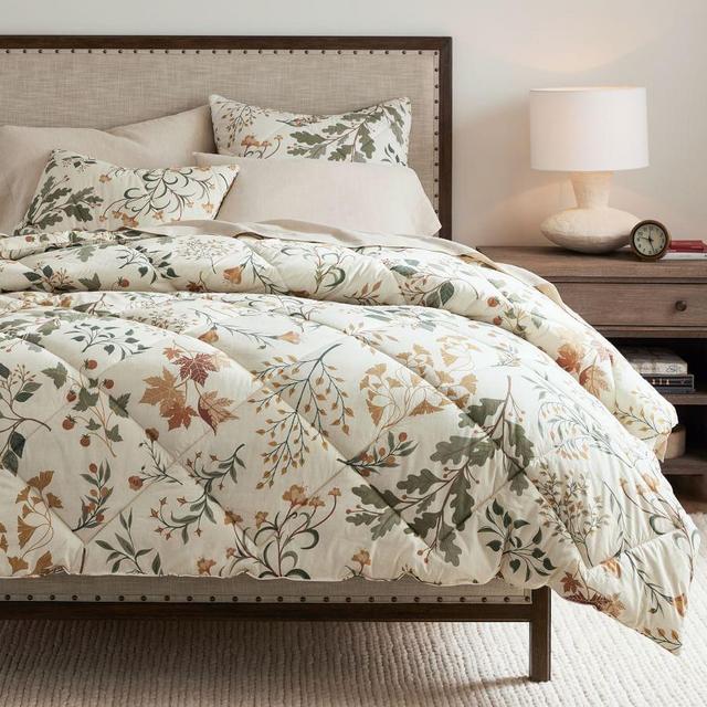 Autumn Botanical Percale Comforter, King/Cal. King