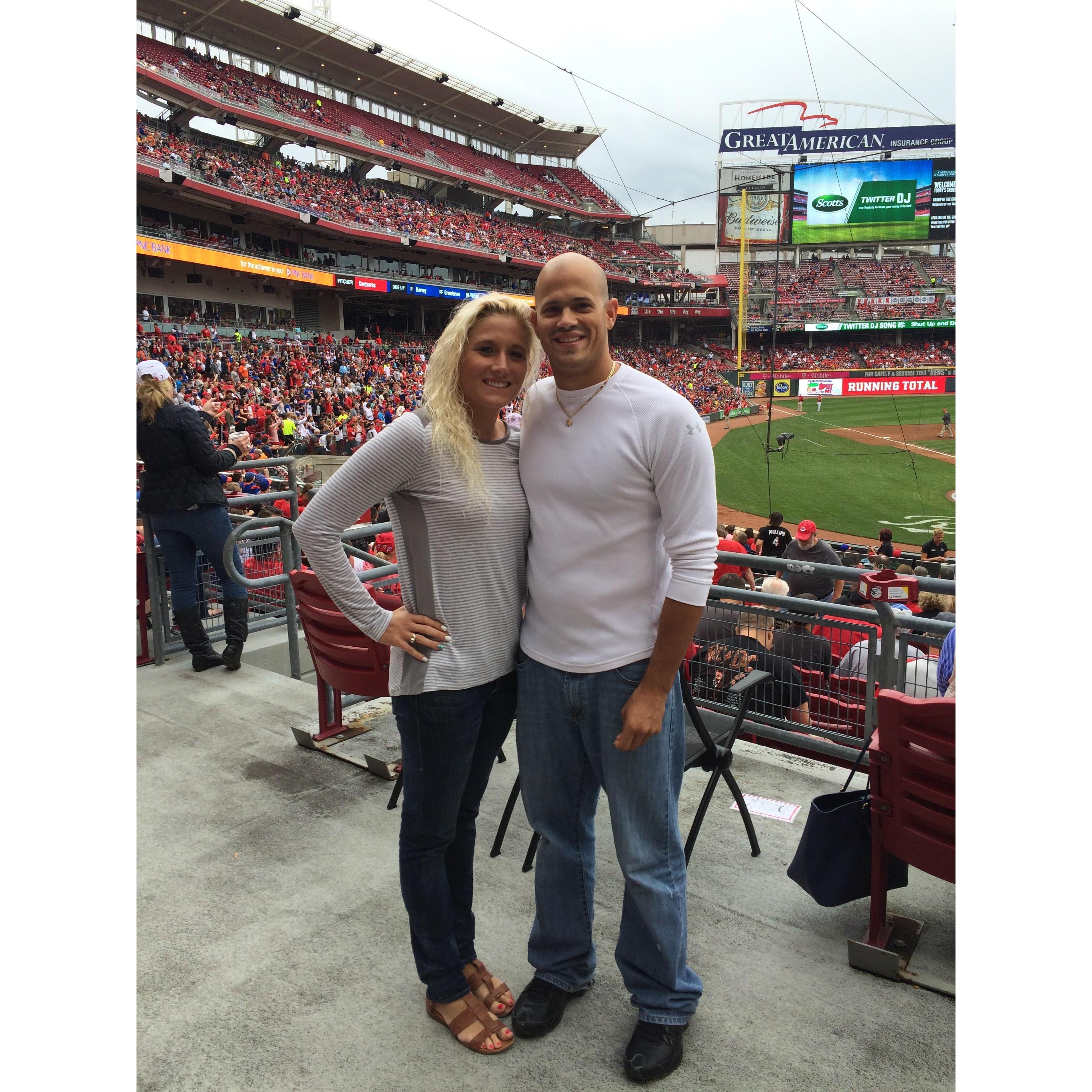 First Cincinnati visit, a guy and his son outside Great American Ballpark gave us their extra 2 tickets. We paid it forward and got them food and drinks.