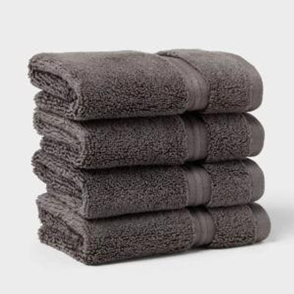 Spa Plush 4pk Washcloth Set - Threshold™ Dark Gray