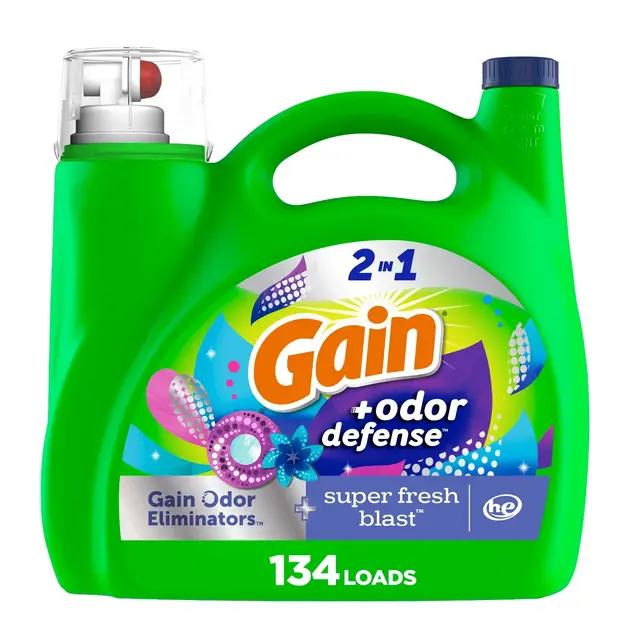 Gain Odor Defense Liquid Laundry Detergent - Super Fresh Blast - 194 fl oz