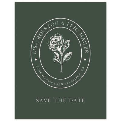 Evergreen Wedding Digital Save the Date - Grandiflora Portrait