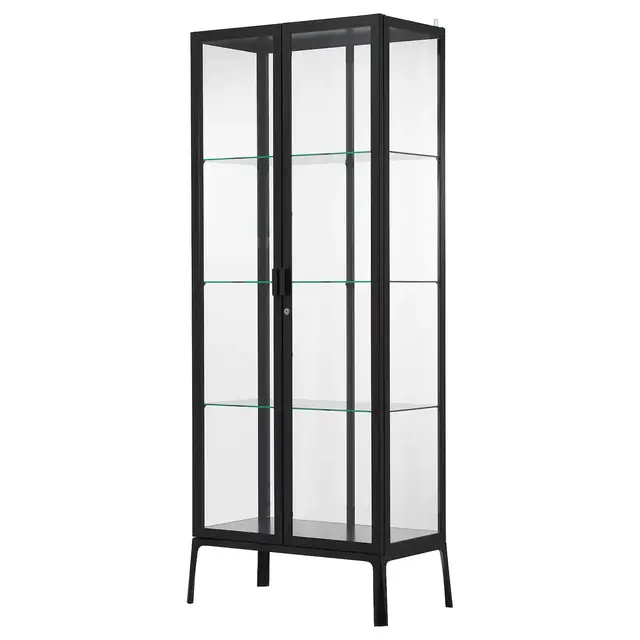 MILSBOGlass-door cabinet, anthracite28 3/4x68 7/8 "