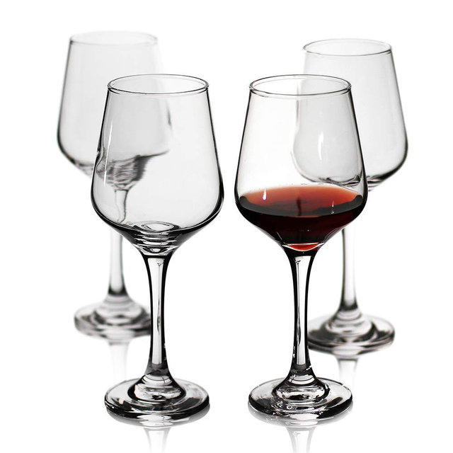Wine Glasses Set of 4,Durable Red Wine Glasses for Bordeaux/Cabernet,Shatter Resistant White Wine Glasses for Housewarming,Wedding,Anniversary,15oz