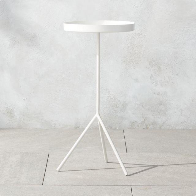 CB2 Pavilion White Cocktail Table/Plant Stand 21.5"
