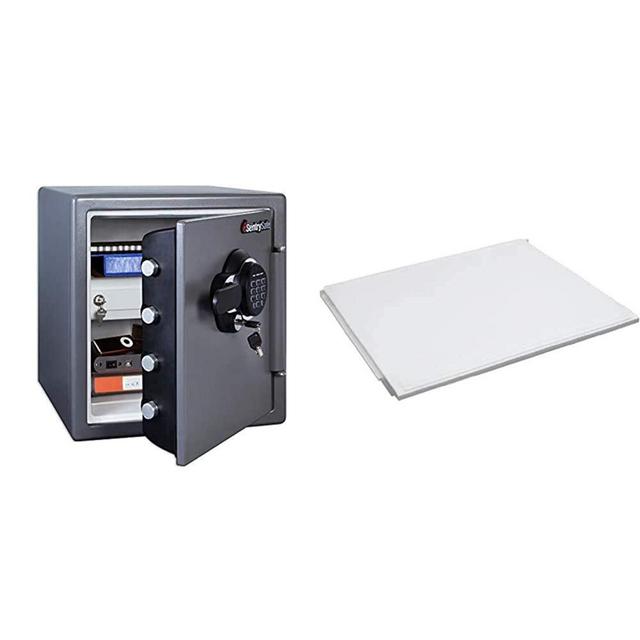 SentrySafe SFW123GDC Fireproof Safe and Waterproof Safe with Digital Keypad 1.23 Cubic Feet, Gun Metal Grey & 903 Shelf Accessory, for SFW082 and SFW123 Fire Safes