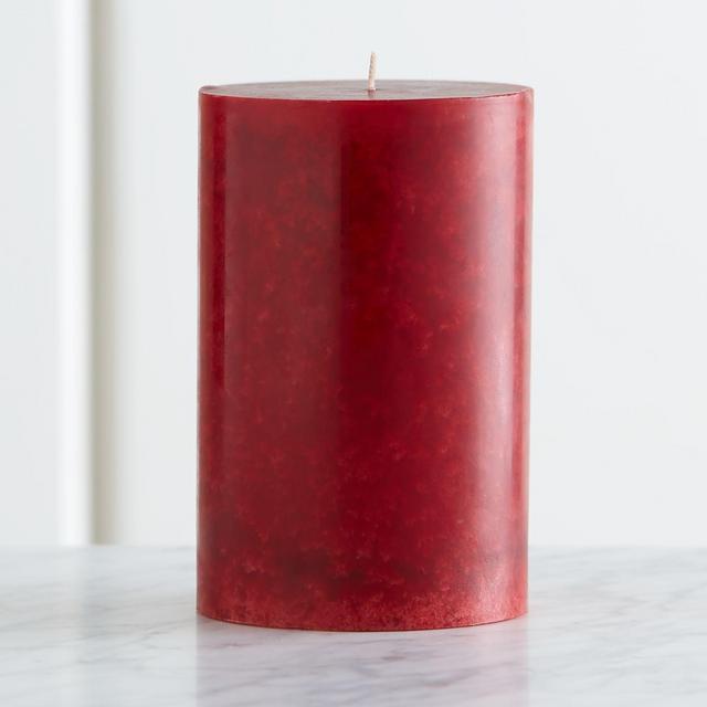 Red Cranberry Scented Pillar Candle 4x6