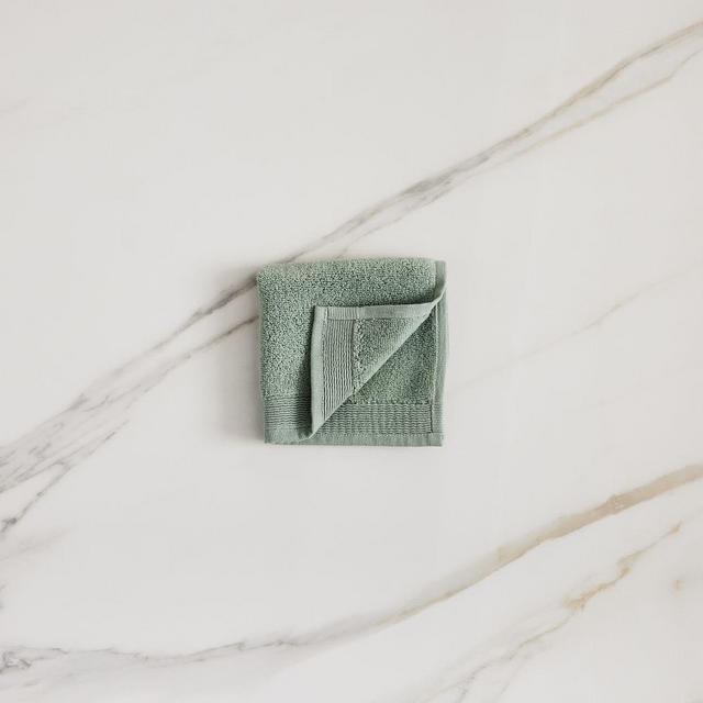Organic Luxury Fibrosoft Towel, Eucalyptus, Washcloth
