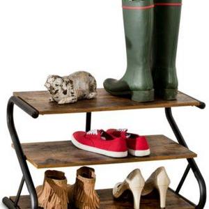 Honey Can Do - Rustic 3-Level Shoe Rack