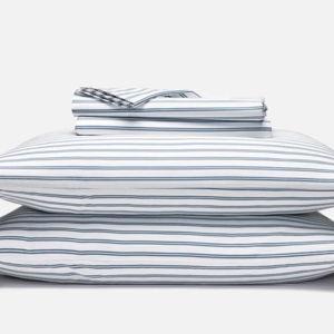 Luxe Sateen Core Sheet Set - King Size, Tandem Stripe in Storm