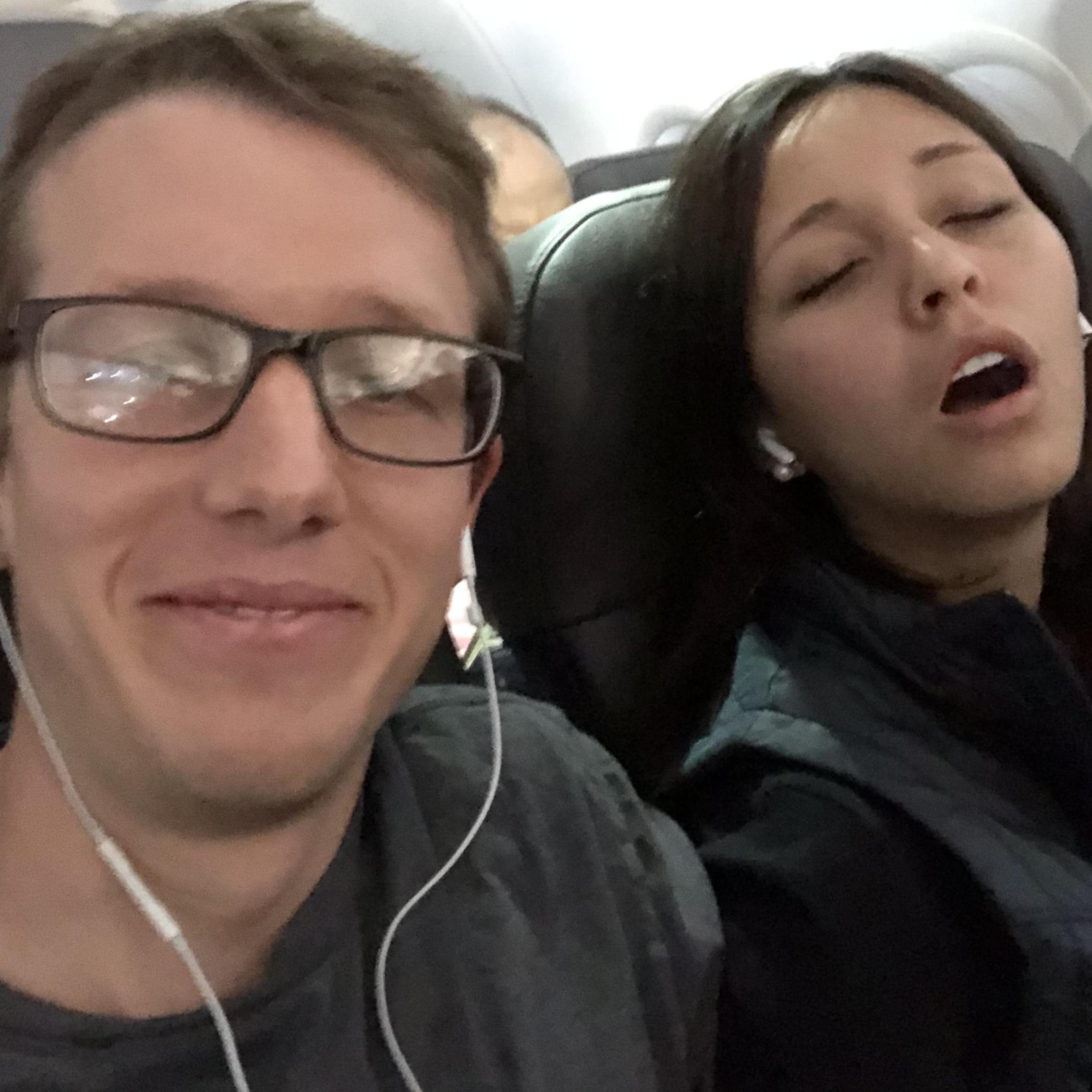 Jenn enjoys sleeping. Luke does not. This is what happens... often.