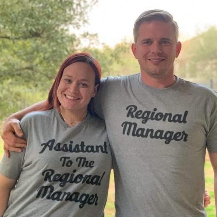 Micah loves "The Office."  James loves thinking he's in charge.  So now we have these shirts.