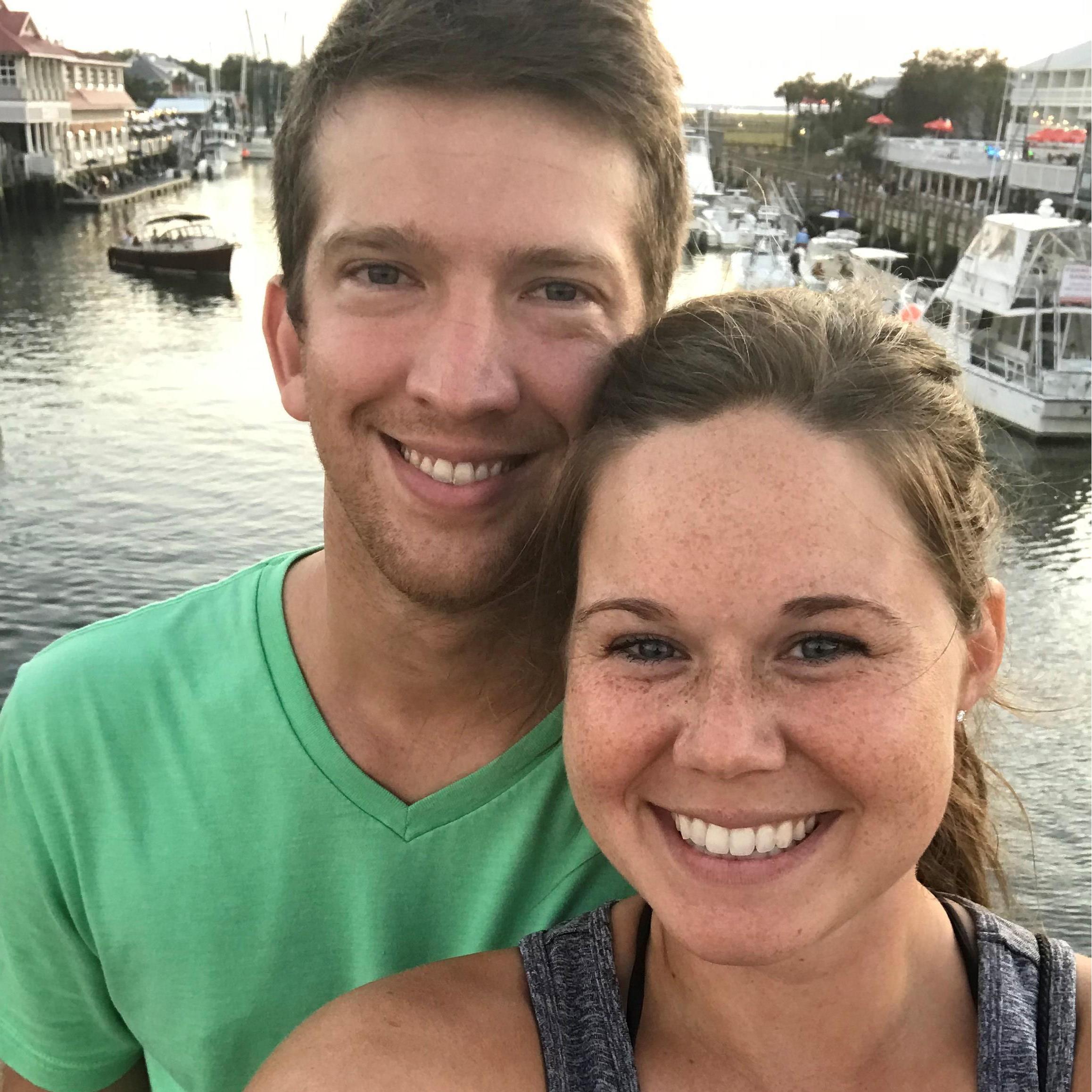 Exploring one of our favorite spots, Shem Creek, during our trip to Charleston.