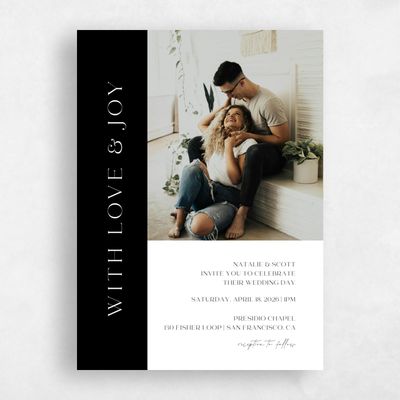 White Wedding Invitation - Taos Photo