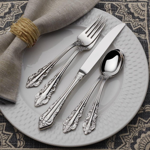 Wallace Antique Baroque 65-Piece Stainless Steel Flatware Set, Service for 12 & Reviews | Wayfair