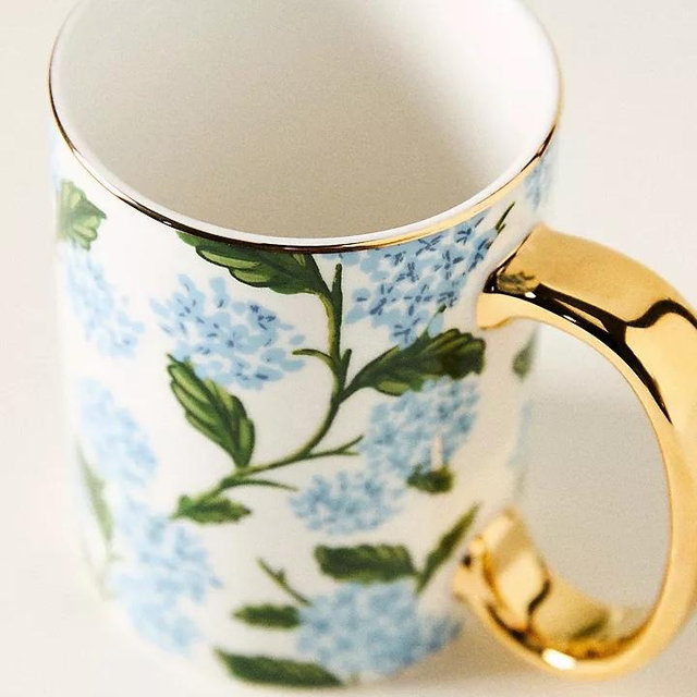 Rifle Paper Co. Hydrangea Printed Porcelain Mug