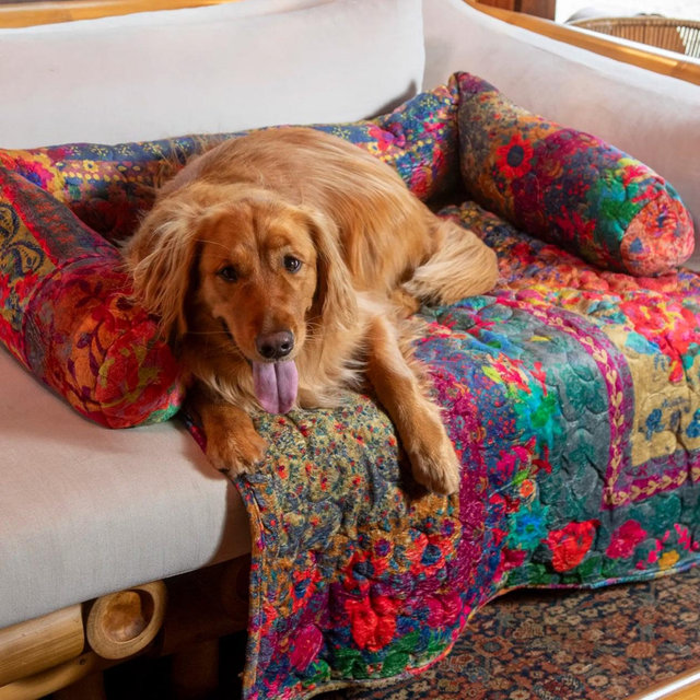 Sofa Pet Bed - Rainbow Bandana Patchwork