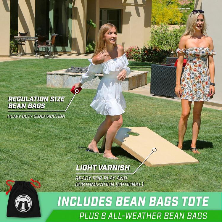 GoSports, 12-Piece Solid Wood Premium Cornhole Set | Zola