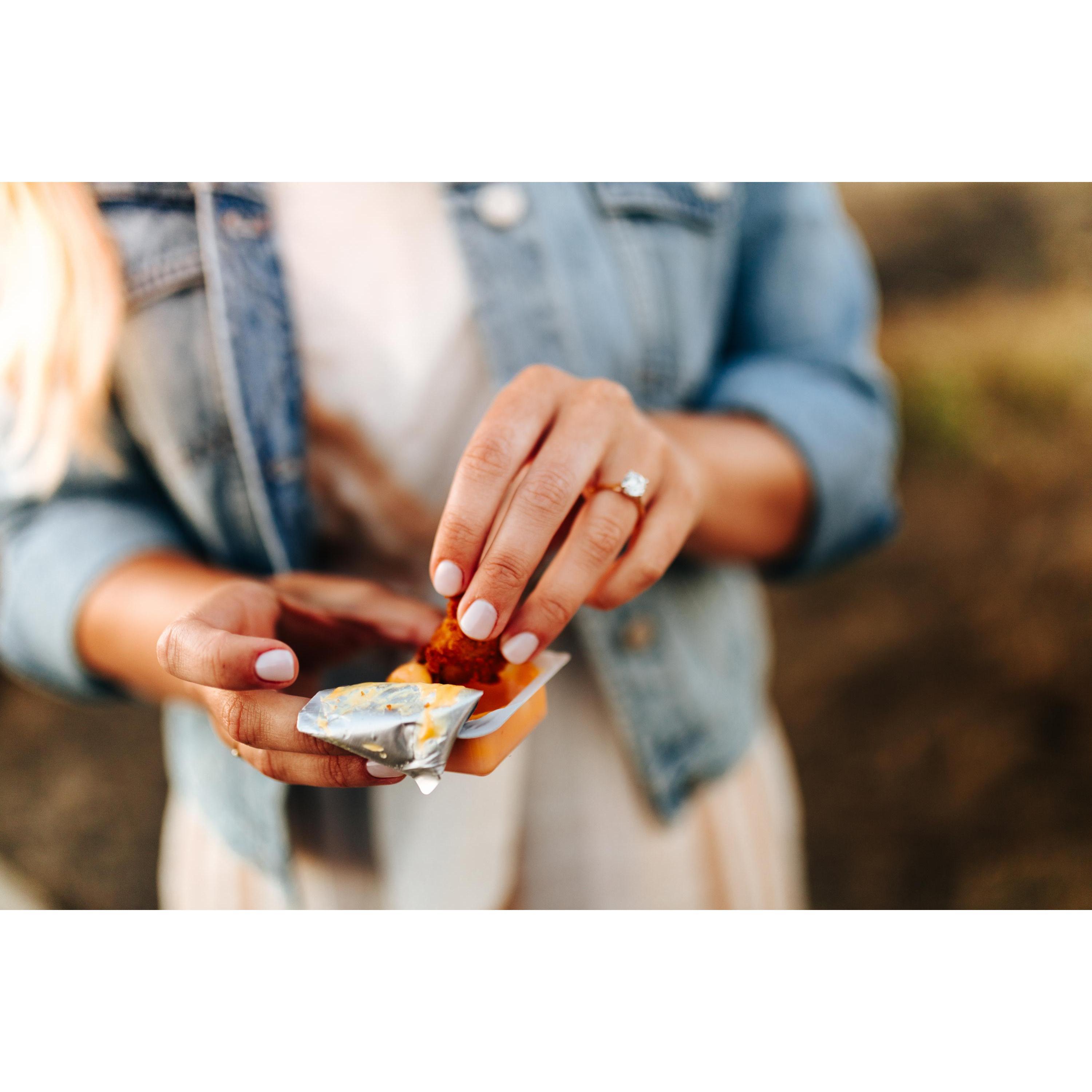 We couldn't get engaged without some chick-fil-a!