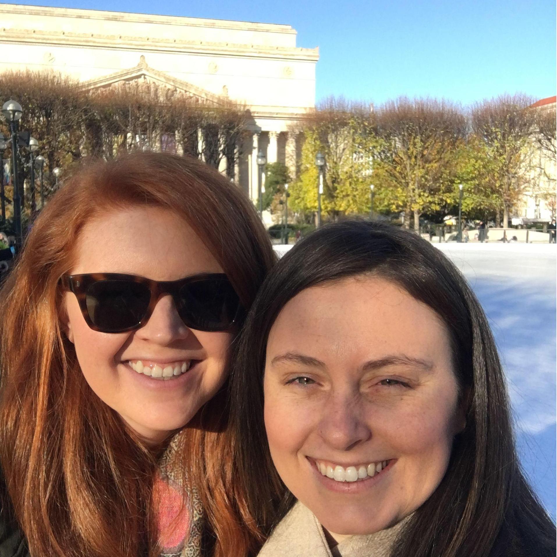 Ice skating (poorly) at the Smithsonian sculpture garden for Rachel's 28th birthday.