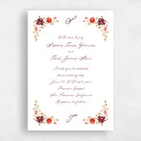 Red Wedding Invitation - Flor Classic