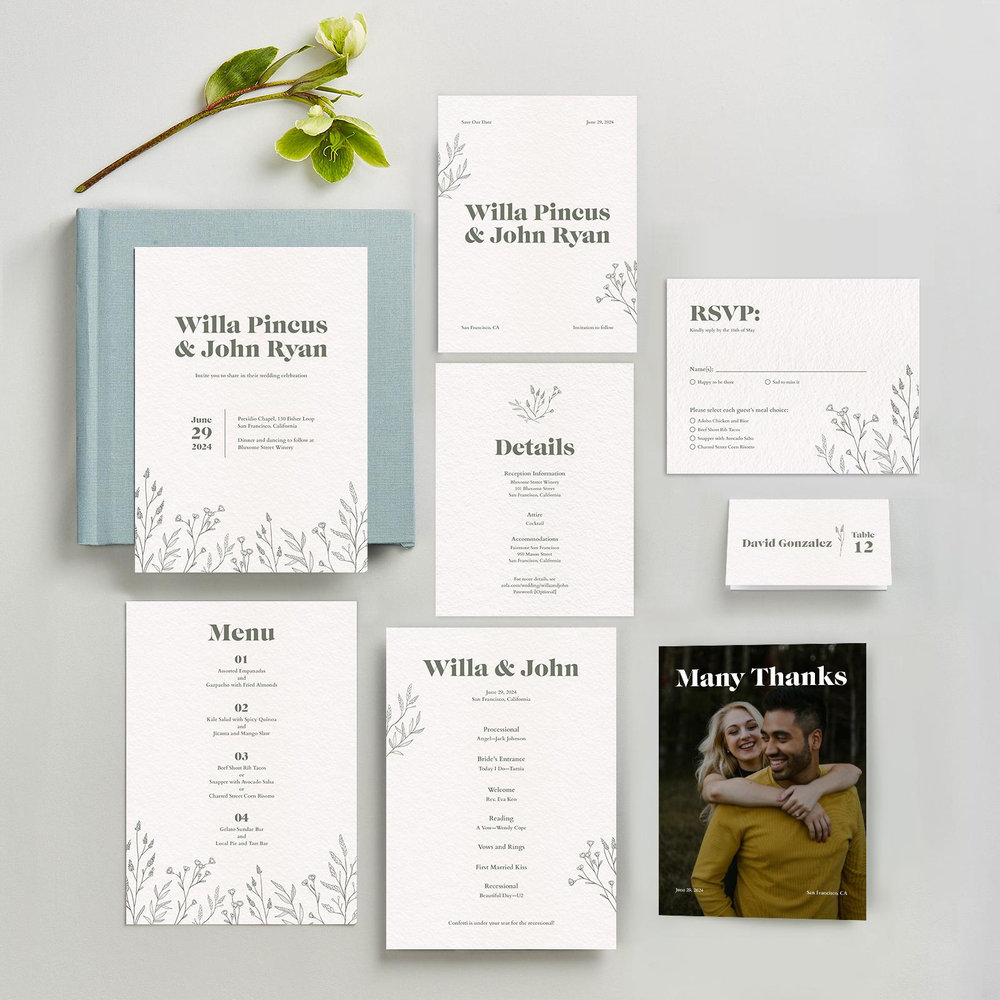 Sylvan Portrait | Ivory | Zola Wedding Invitations