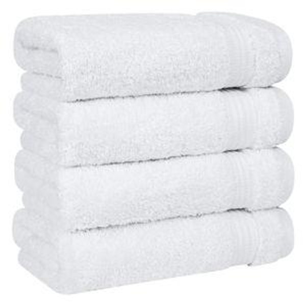 Premium Hand Towel Set in White | 4 Pack 100% Cotton Turkish Towels