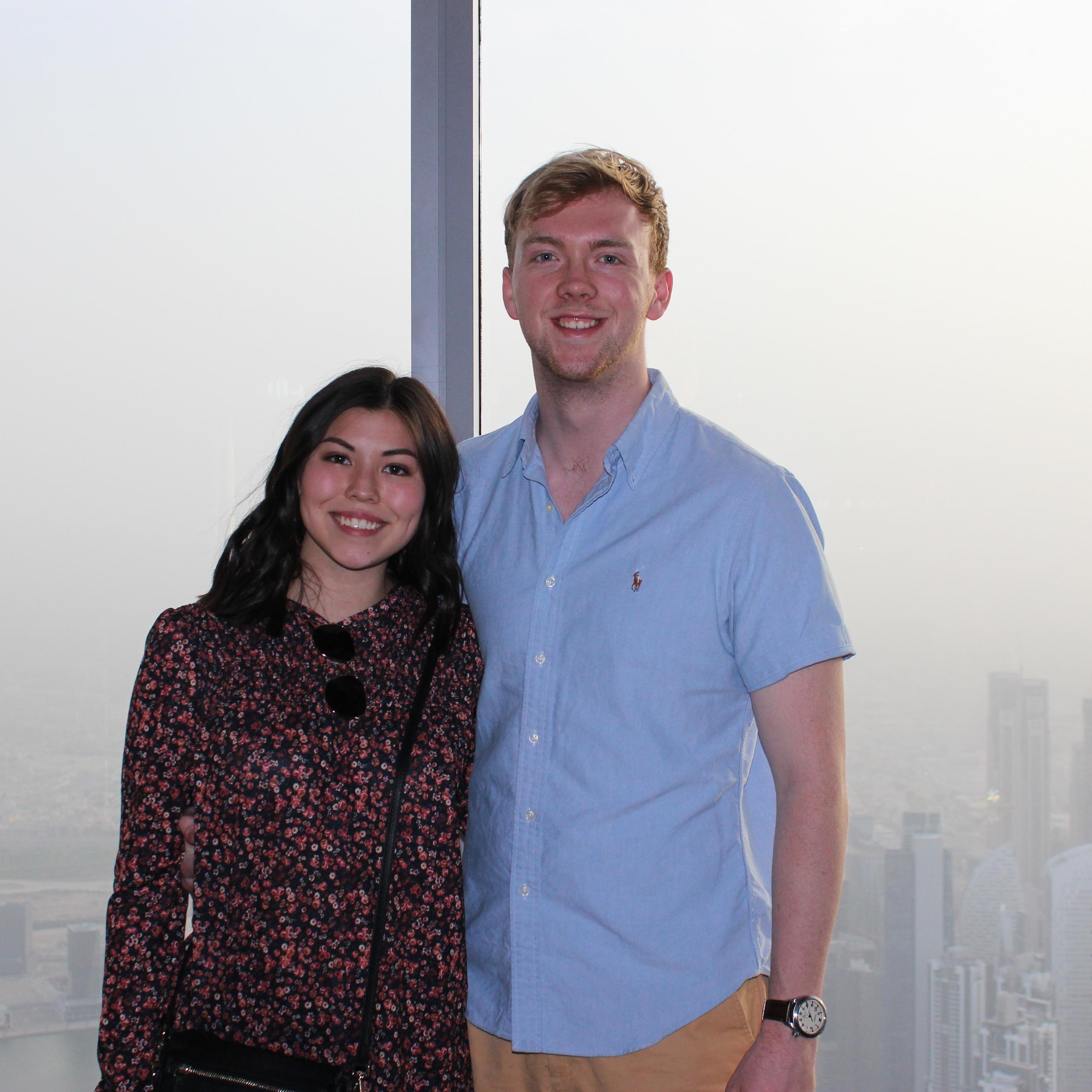 At the top of the Burj Khalifa in Dubai.